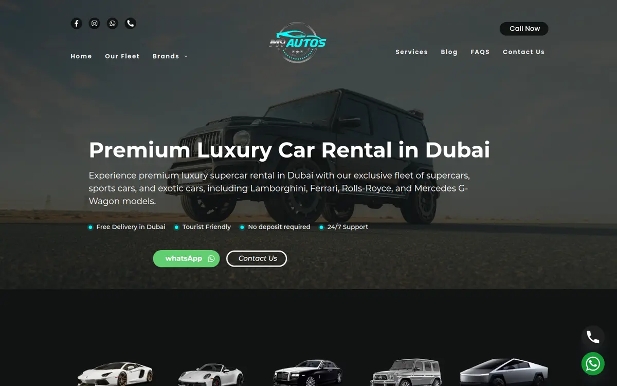 M9 Autos website designed by First Lab